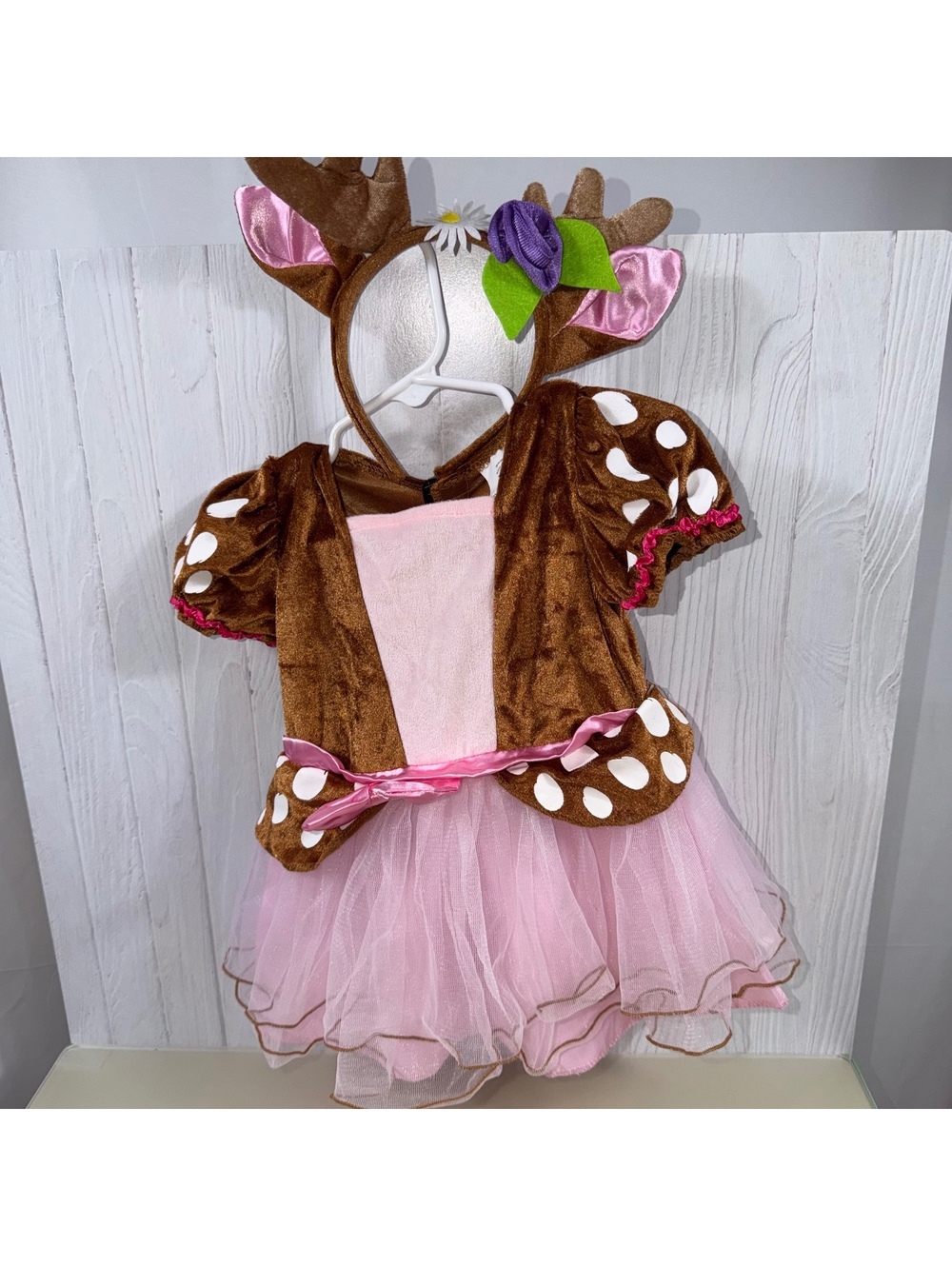 Baby Girl Deer Halloween Costume 12-18M Tutu Antlers